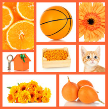 Collage Of Photos In Orange Color