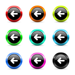 Aufkleber - arrow left icon vector set
