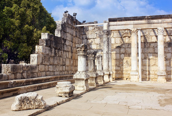 Capernaum synagogue on the Sea of Galilee, Capernaum, Israel