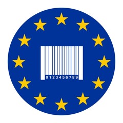 Canvas Print - Code-barres dans un drapeau européen