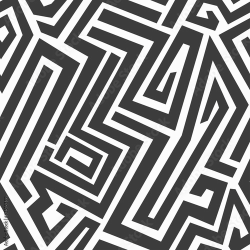 Plakat na papierze fotorealistycznym Wzór monochromatyczny labirynt