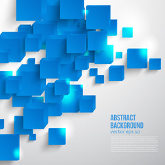 Wall Mural - vector square. abstract background card and blue. 3d
