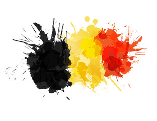 Wall Mural - Belgian flag made of colorful splashes