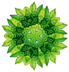 Sticker - Green leafy border design