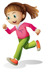 Wall Mural - A young lady jogging