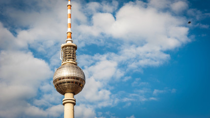 BERLIN - JUNE 2, 2013: Fernsehturm (Television Tower) lclose to