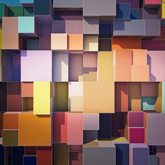 Poster - Cubes abstract background
