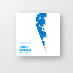 Wall Mural - vector square. abstract background card and blue. 3d