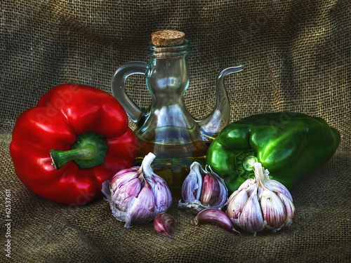 Fototapeta do kuchni bodegon rustico de verduras
