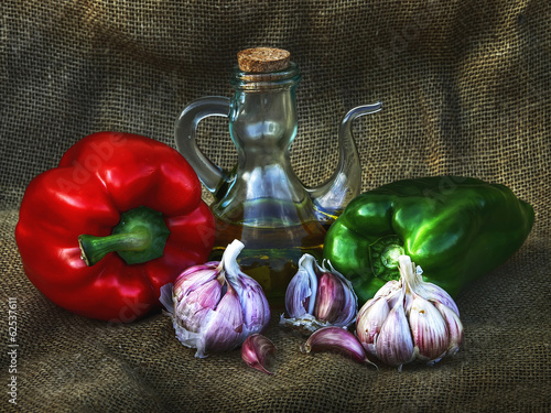 Naklejka na kafelki bodegon rustico de verduras