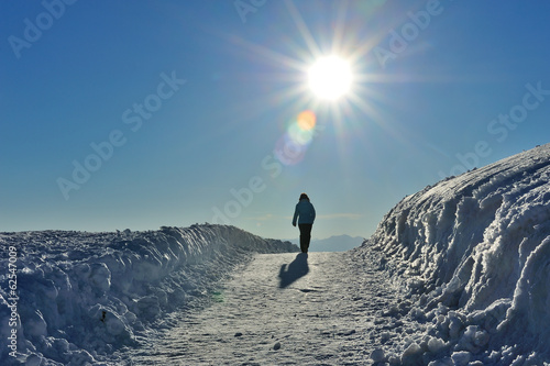 Fotografie, Obraz Dolomiti, Trentino Alto Adige, passeggiata nella neve