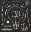 Hand Drawn Chalk Father’s Day Vector Set