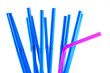 Blue and pink straws