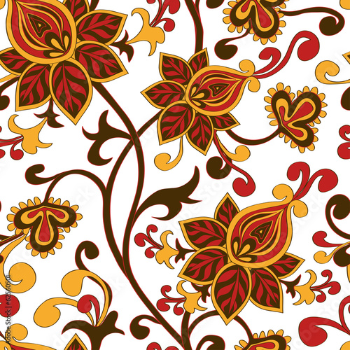 Board z aluminiowym obramowaniem Bez szwu wzór z paisley kwiatowy ornament