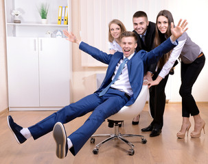 Poster - Successful young businesspeople at office