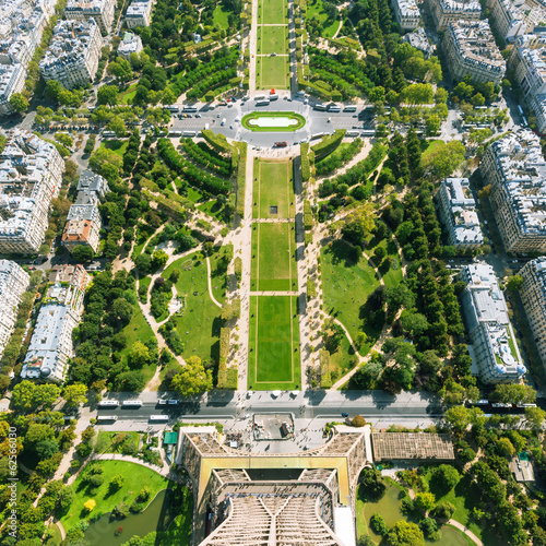 The Champ de Mars. View from the Eiffel Tower, Paris Poster
