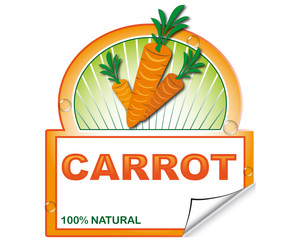 Wall Mural - Carrot's label for market place