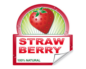 Wall Mural - Strawberry's label for marketplace