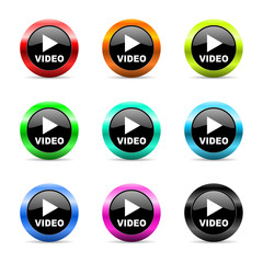 Aufkleber - video icon vector set