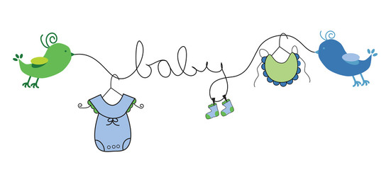 Sticker - Baby Boy Clothes Line