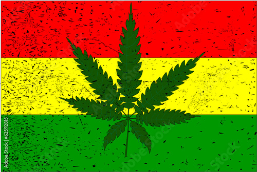Obraz na płótnie canvas trzyczęściowy "tryptyk" Flaga rastafarian