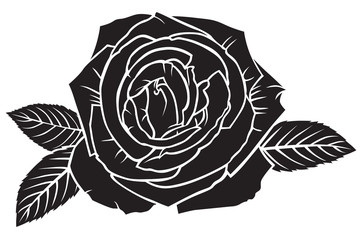 Sticker - Silhouette lush rose flower