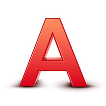 3d Red Letter A