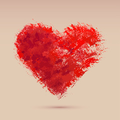 Wall Mural - watercolor heart, vector illustration