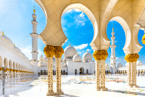 Board z aluminiowym obramowaniem Szejk zayed meczet, abu dhabi, zjednoczone emiraty arabskie