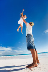 Sticker - Father and daughter at beach