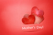 Mothers day message with paper hearts