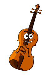 Wall Mural - Smiling happy wooden violin