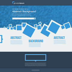 Wall Mural - Vector  website. Abstract blue brochure card and squares