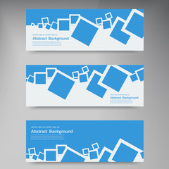 Wall Mural - Vector  banner. Abstract blue brochure card and squares