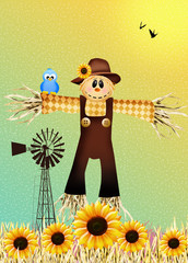 Poster - Scarecrow in autumn