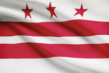 Series Of Ruffled Flags Of US States. District Of Columbia.