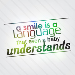 Wall Mural - Smile is a language that even a baby understands