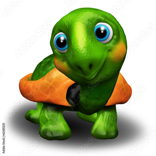 Green Turtle Baby 3D