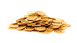 A pile of gold coins isolated