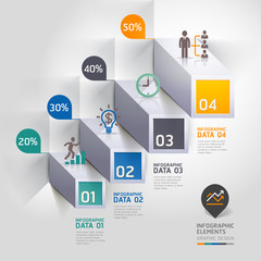 3d staircase diagram modern business steb options. Vector illust