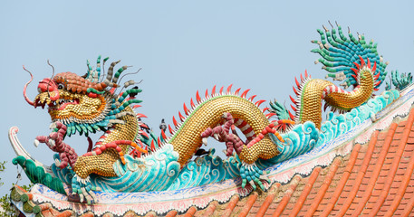 Chinese dragon on a temple's roof