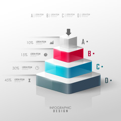 Wall Mural - Vector pyramid for infographic or web design