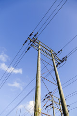 Electricity Pylon on blue sky