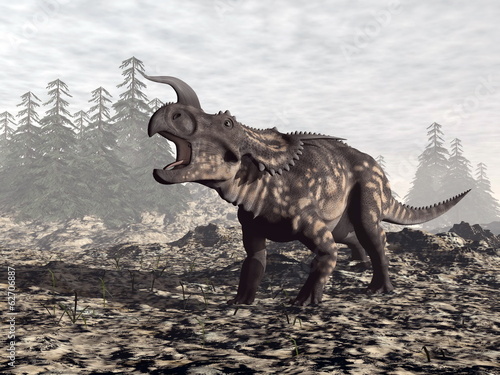 Fotoboard na płycie Einiosaurus dinozaur - 3d render