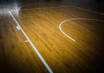 Wall Mural - wooden floor basketball court