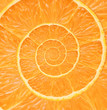 Orange infinity spiral abstract background. Fibonacci