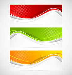 Poster - Set of wavy banners