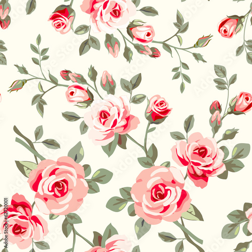 Plakat na zamówienie Pattern with roses