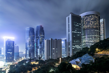 Wall Mural - modern buildings of the city at night