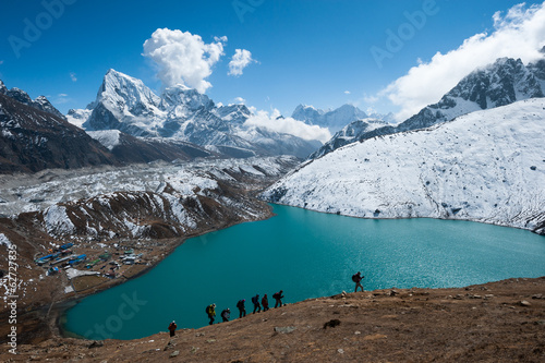 Fotoboard na płycie Jezioro gokyo i himalaje, region everest, nepal